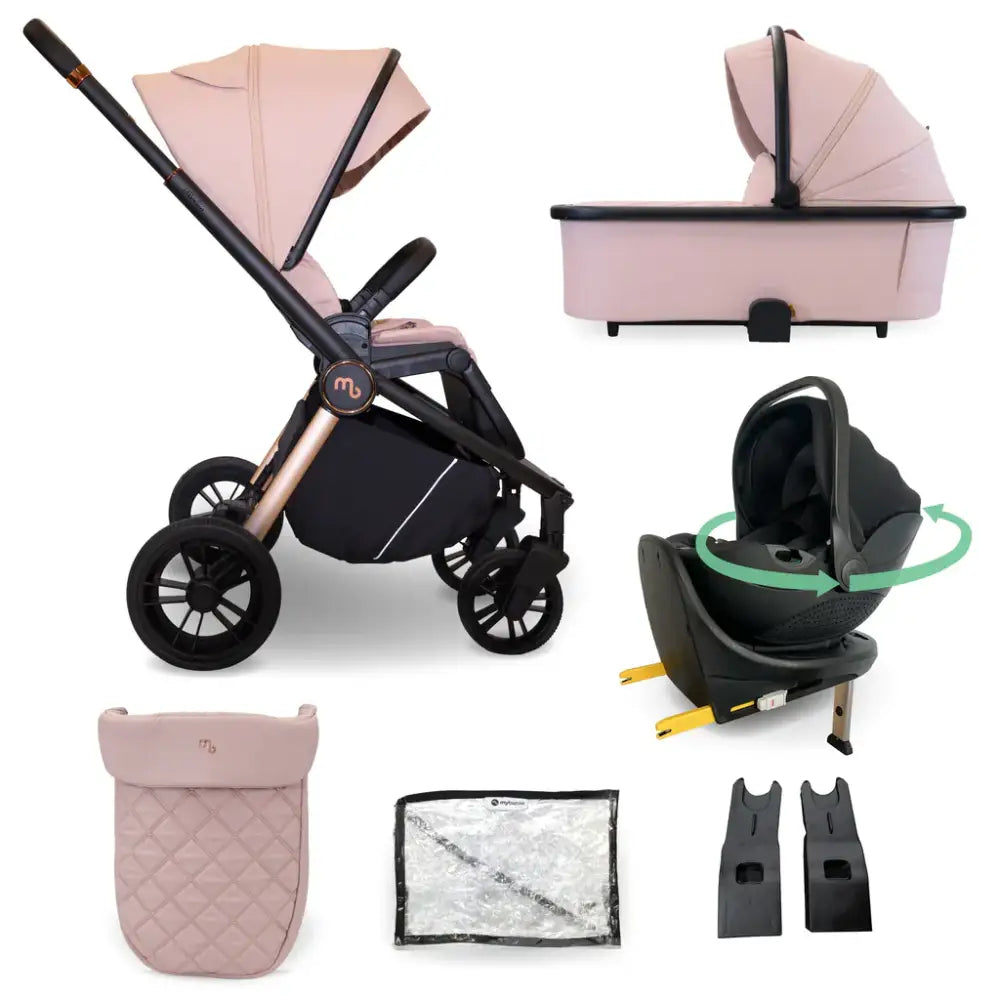My Babiie MB450i 4-in-1 i-Size Travel System with Spin & Slide ISOFIX Base – Pink