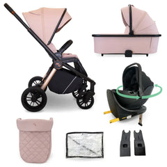 My Babiie MB450i 4-in-1 i-Size Travel System with Spin & Slide ISOFIX Base – Pink