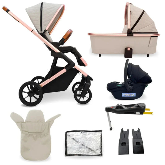 My Babiie MB500i 3-in-1 i-Size + Isofix Base Travel System - Rose Gold Stone General My Babiie