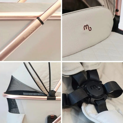 My Babiie MB500i 3-in-1 i-Size + Isofix Base Travel System - Rose Gold Stone General My Babiie