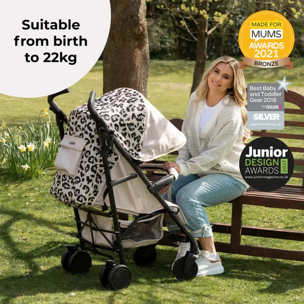 My Babiie MB51 Plus Stroller with Raincover - Fawn Leopard General My Babiie