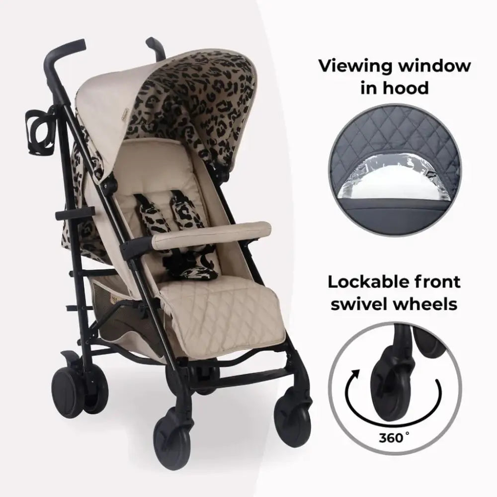 My Babiie MB51 Plus Stroller with Raincover - Fawn Leopard General My Babiie