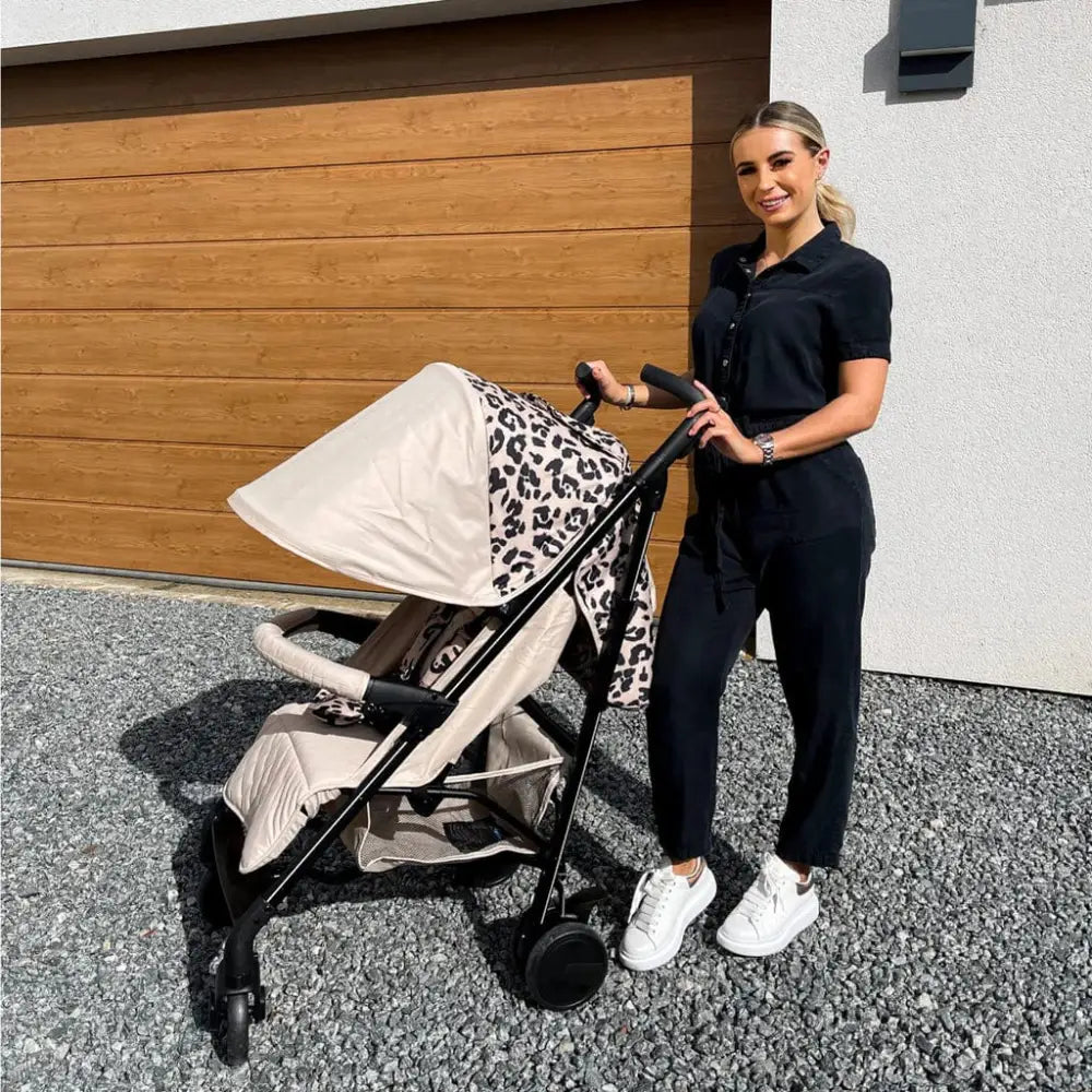 My Babiie MB51 Plus Stroller with Raincover - Fawn Leopard General My Babiie