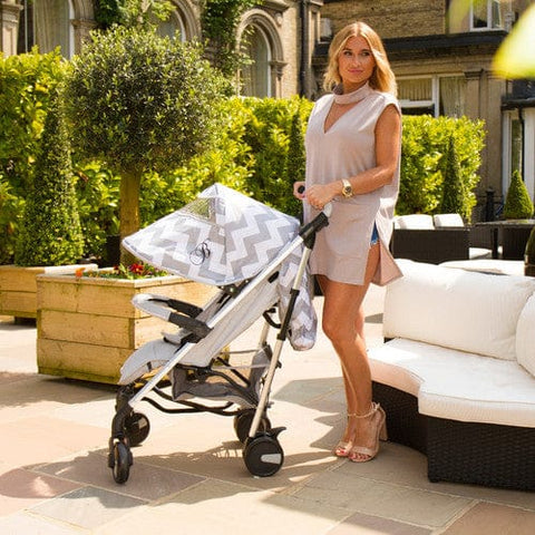 My Babiie MB51 Plus Stroller with Raincover - Grey Chevron