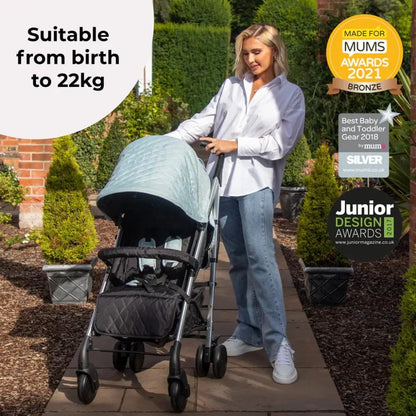 My Babiie MB51 Plus Stroller with Raincover - Quilted Aqua General My Babiie