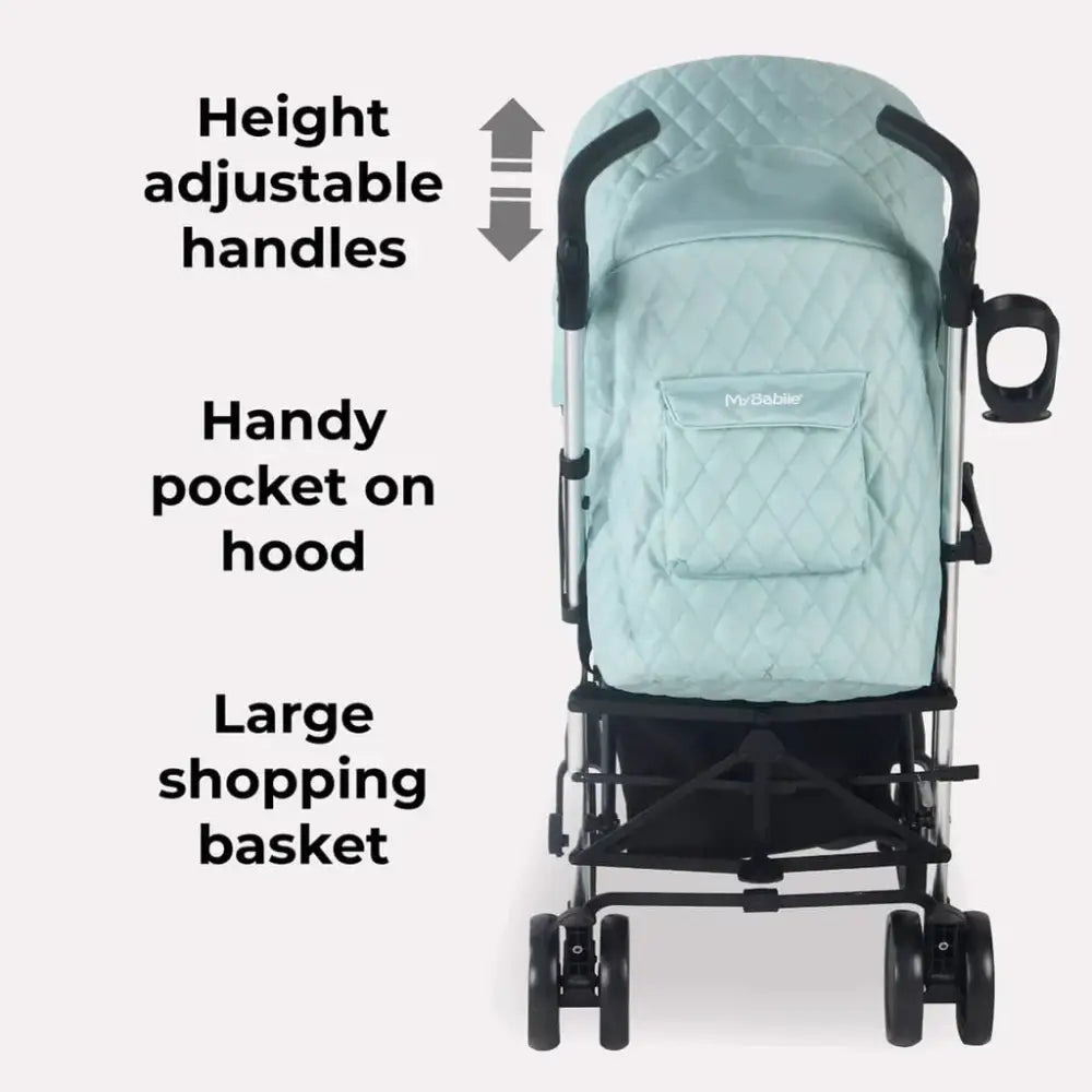 My Babiie MB51 Plus Stroller with Raincover - Quilted Aqua General My Babiie