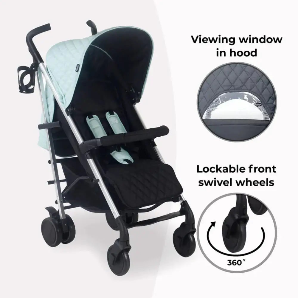 My Babiie MB51 Plus Stroller with Raincover - Quilted Aqua General My Babiie