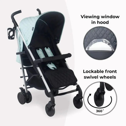 My Babiie MB51 Plus Stroller with Raincover - Quilted Aqua General My Babiie