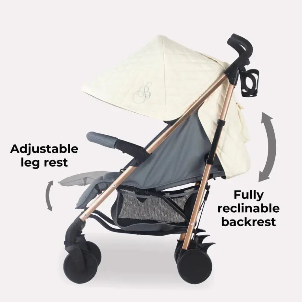 My Babiie MB51 Plus Stroller with Raincover - Quilted Champagne General My Babiie