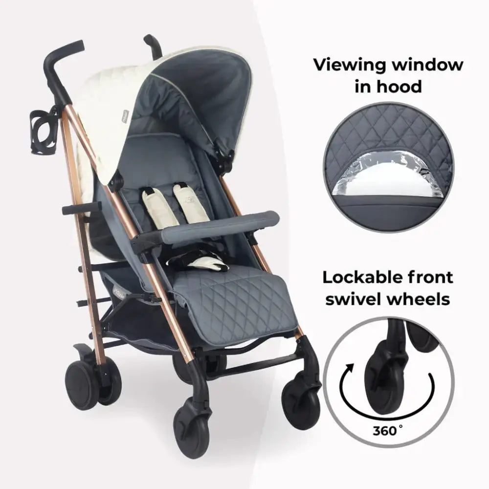 My Babiie MB51 Plus Stroller with Raincover - Quilted Champagne General My Babiie