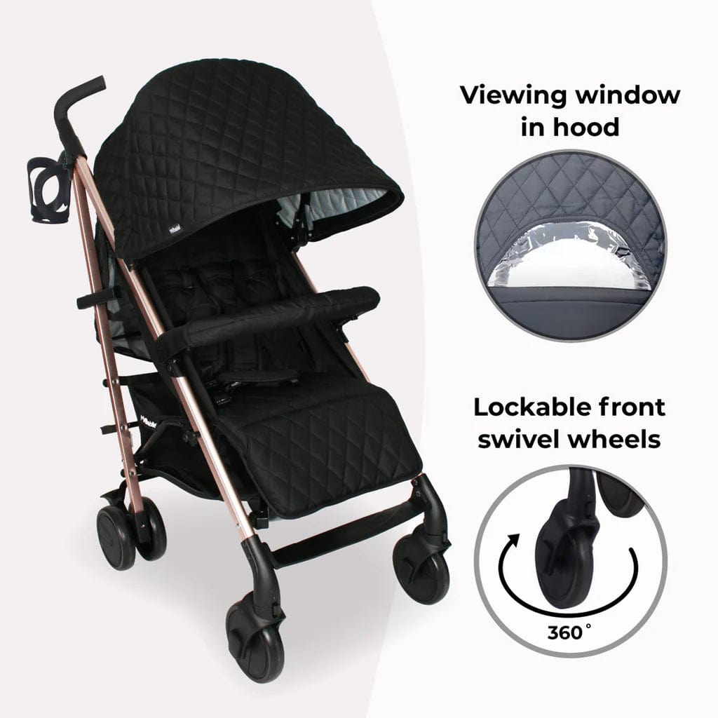 My Babiie MB51 Stroller Quilted Black Baby Boutique UK