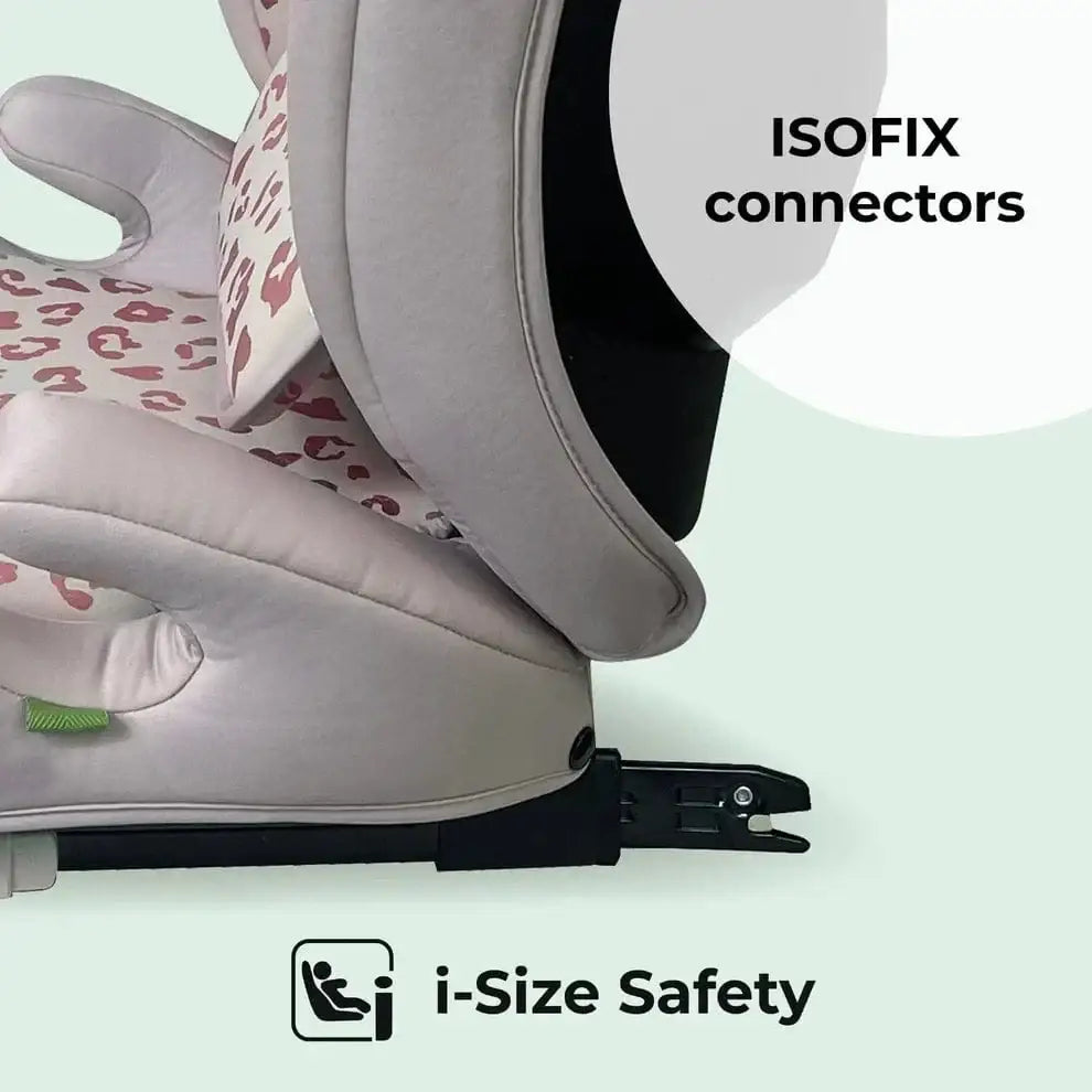 My Babiie MBCS23 i-Size (100-150cm) High Back Booster Car Seat - Blush Leopard My Babiie