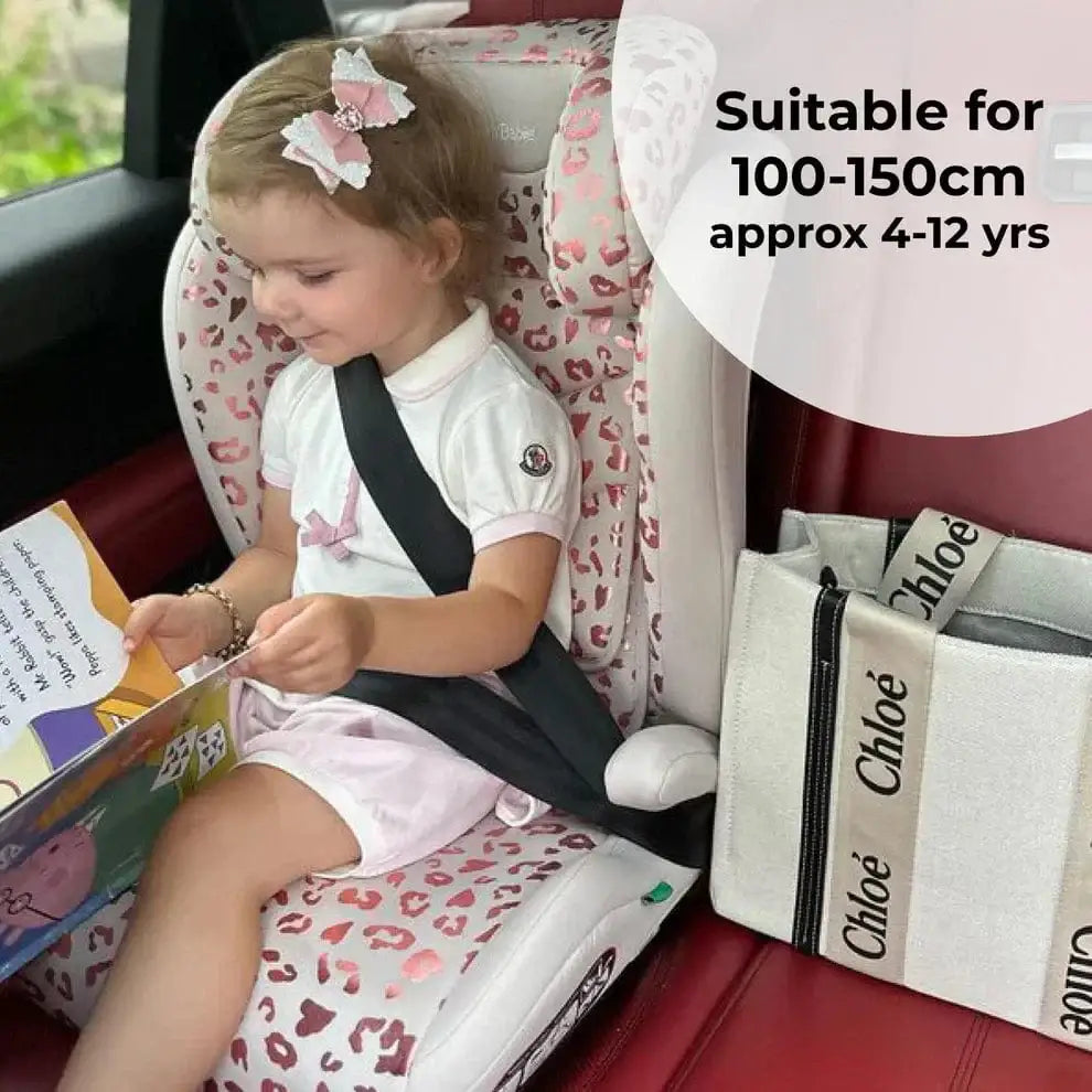 My Babiie MBCS23 Lite i-Size (100-150cm) High Back Booster Car Seat - Blush Leopard My Babiie