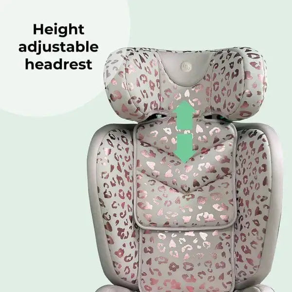 My Babiie MBCS23 Lite i-Size (100-150cm) High Back Booster Car Seat - Blush Leopard My Babiie