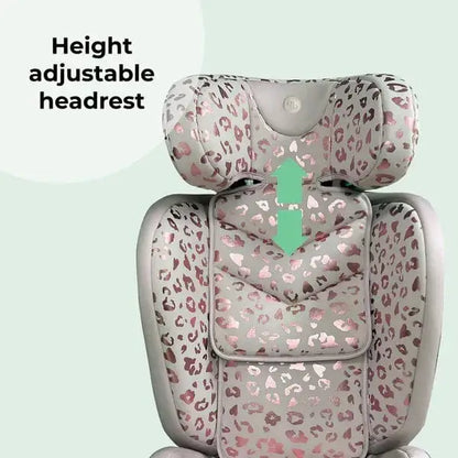 My Babiie MBCS23 Lite i-Size (100-150cm) High Back Booster Car Seat - Blush Leopard My Babiie