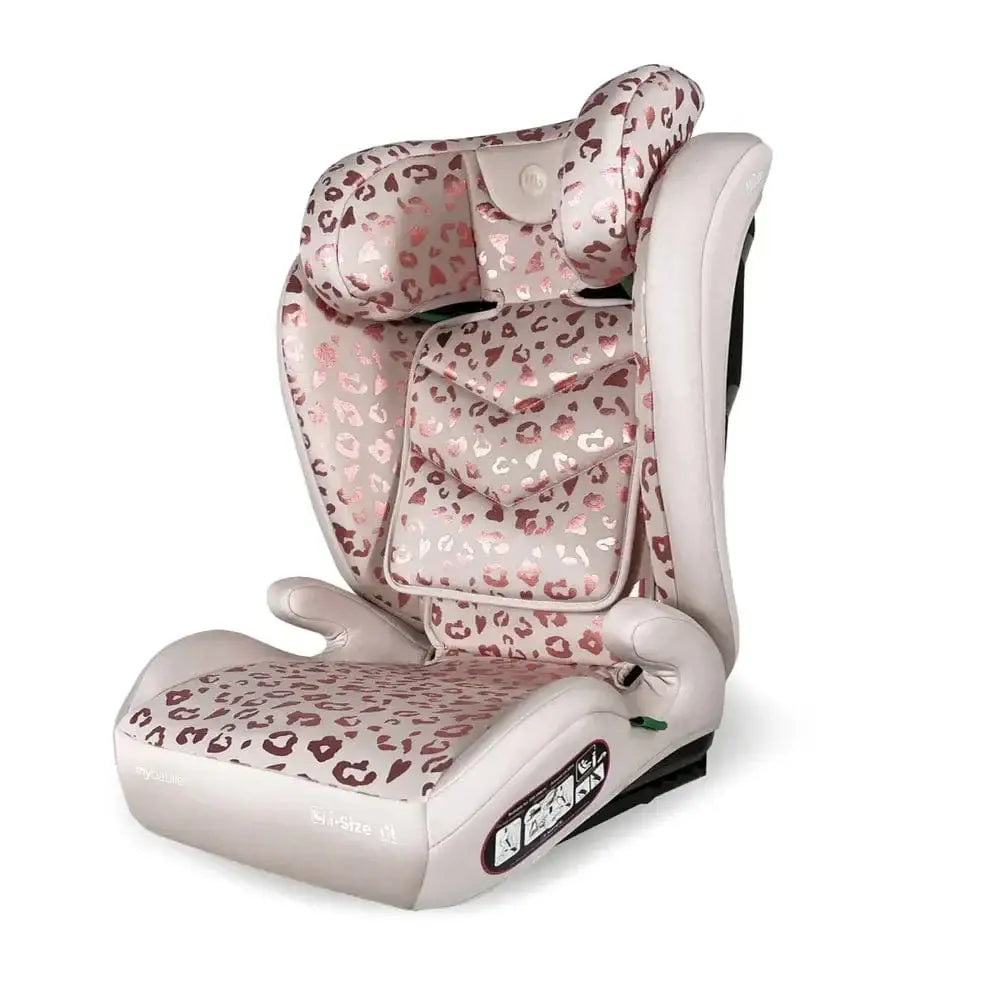 My Babiie MBCS23 Lite i-Size (100-150cm) High Back Booster Car Seat - Blush Leopard My Babiie