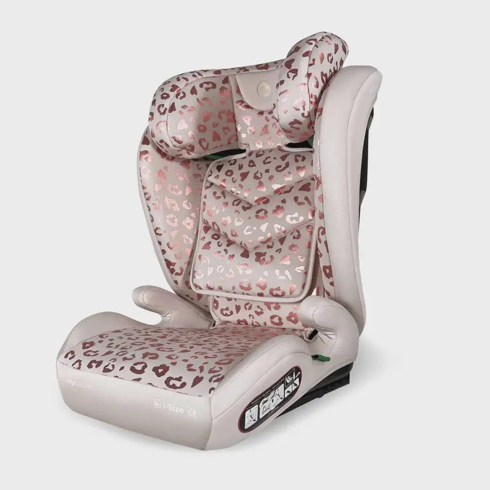 My Babiie MBCS23 Lite i-Size (100-150cm) High Back Booster Car Seat - Blush Leopard My Babiie