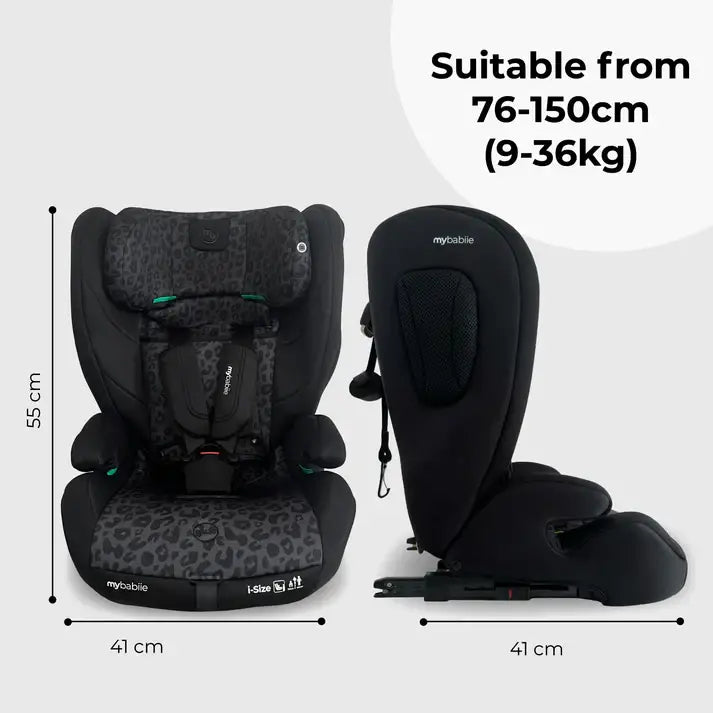 My Babiie MBCS75 Toddler to Booster R129 Car Seat with ISOFIX - Black Leopard