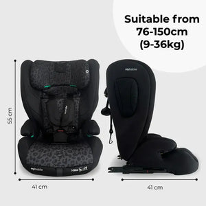 My Babiie MBCS75 Toddler to Booster R129 Car Seat with ISOFIX - Black Leopard