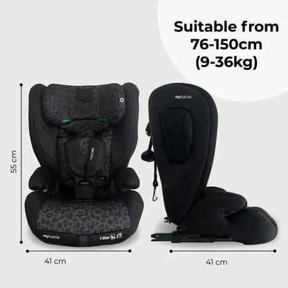 My Babiie MBCS75 Toddler to Booster R129 Car Seat with ISOFIX - Black Leopard