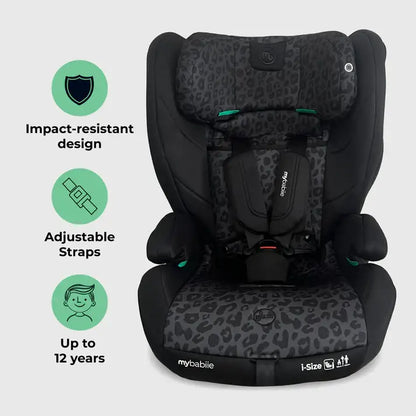My Babiie MBCS75 Toddler to Booster R129 Car Seat with ISOFIX - Black Leopard