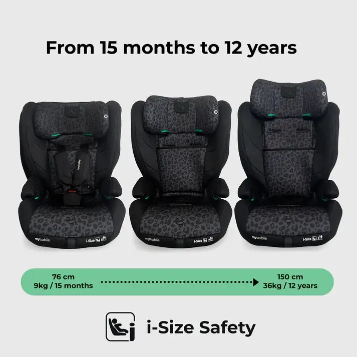 My Babiie MBCS75 Toddler to Booster R129 Car Seat with ISOFIX - Black Leopard