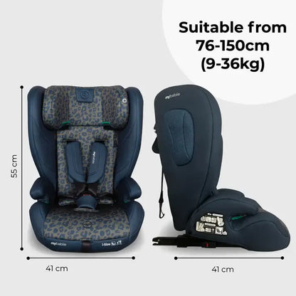 My Babiie MBCS75 Toddler to Booster R129 Car Seat with ISOFIX - Navy Leopard