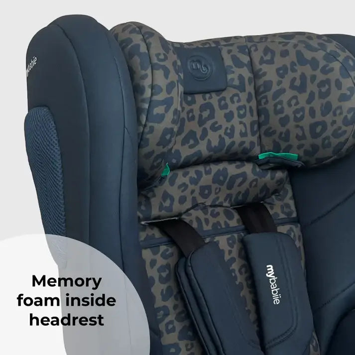 My Babiie MBCS75 Toddler to Booster R129 Car Seat with ISOFIX - Navy Leopard