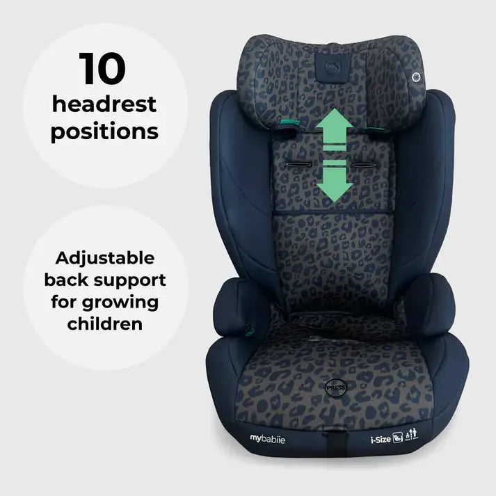 My Babiie MBCS75 Toddler to Booster R129 Car Seat with ISOFIX - Navy Leopard