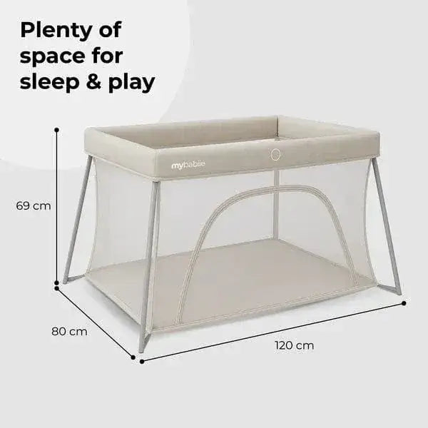 My Babiie MBTC2 Air-Light 2-in-1 Travel Cot with Bassinet – Ivory My Babiie