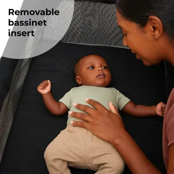 My Babiie MBTC3 Air-Light 3-in-1 Travel Cot with Bassinet – Black My Babiie