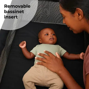My Babiie MBTC3 Air-Light 3-in-1 Travel Cot with Bassinet – Black My Babiie