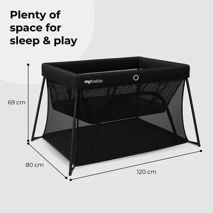 My Babiie MBTC3 Air-Light 3-in-1 Travel Cot with Bassinet – Black My Babiie