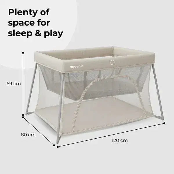 My Babiie MBTC3 Air-Light 3-in-1 Travel Cot with Bassinet – Ivory My Babiie