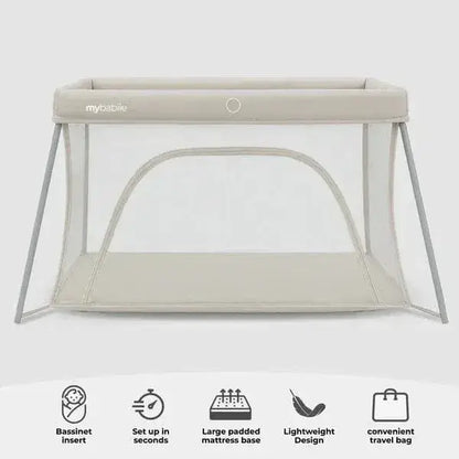 My Babiie MBTC3 Air-Light 3-in-1 Travel Cot with Bassinet – Ivory My Babiie
