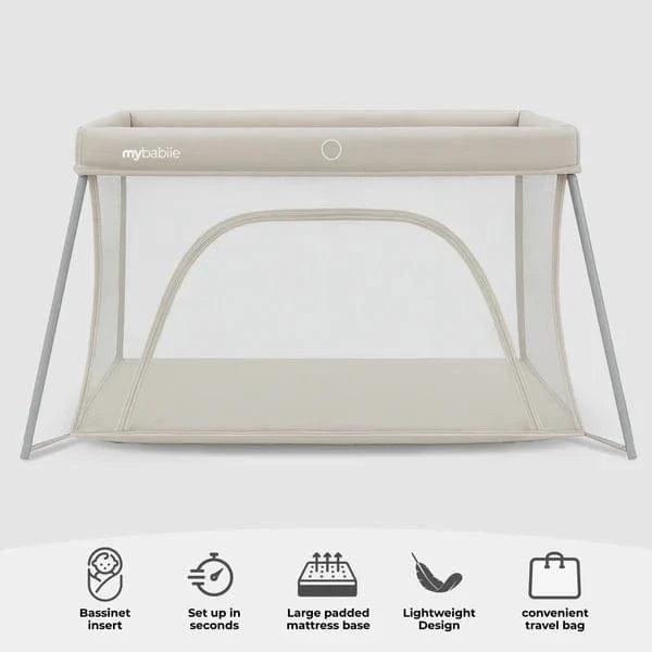 My Babiie MBTC2 Air-Light 2-in-1 Travel Cot with Bassinet – Ivory My Babiie