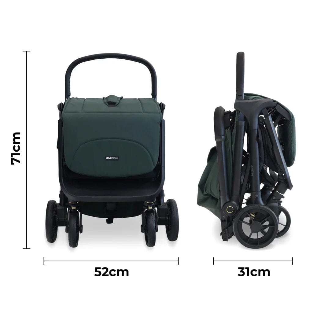 My Babiie MBX7 Auto Folding Compact Stroller - Green General My Babiie   