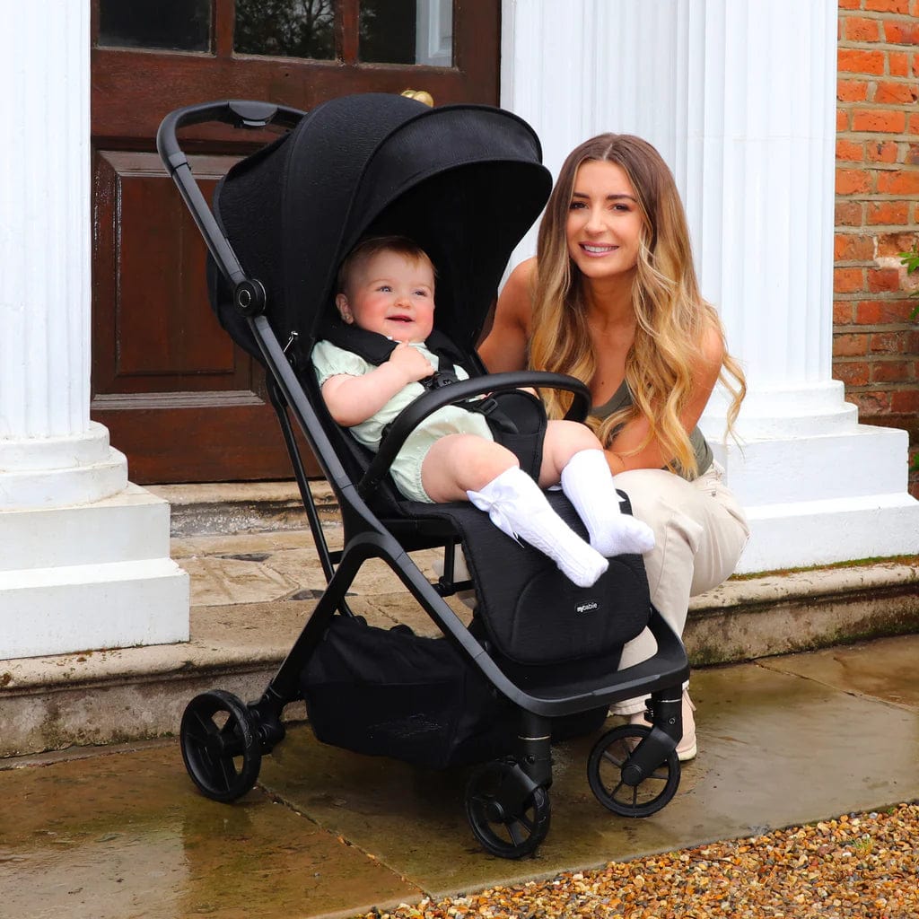 My Babiie MBx7 Plus Auto Fold Stroller - Black  My Babiie   