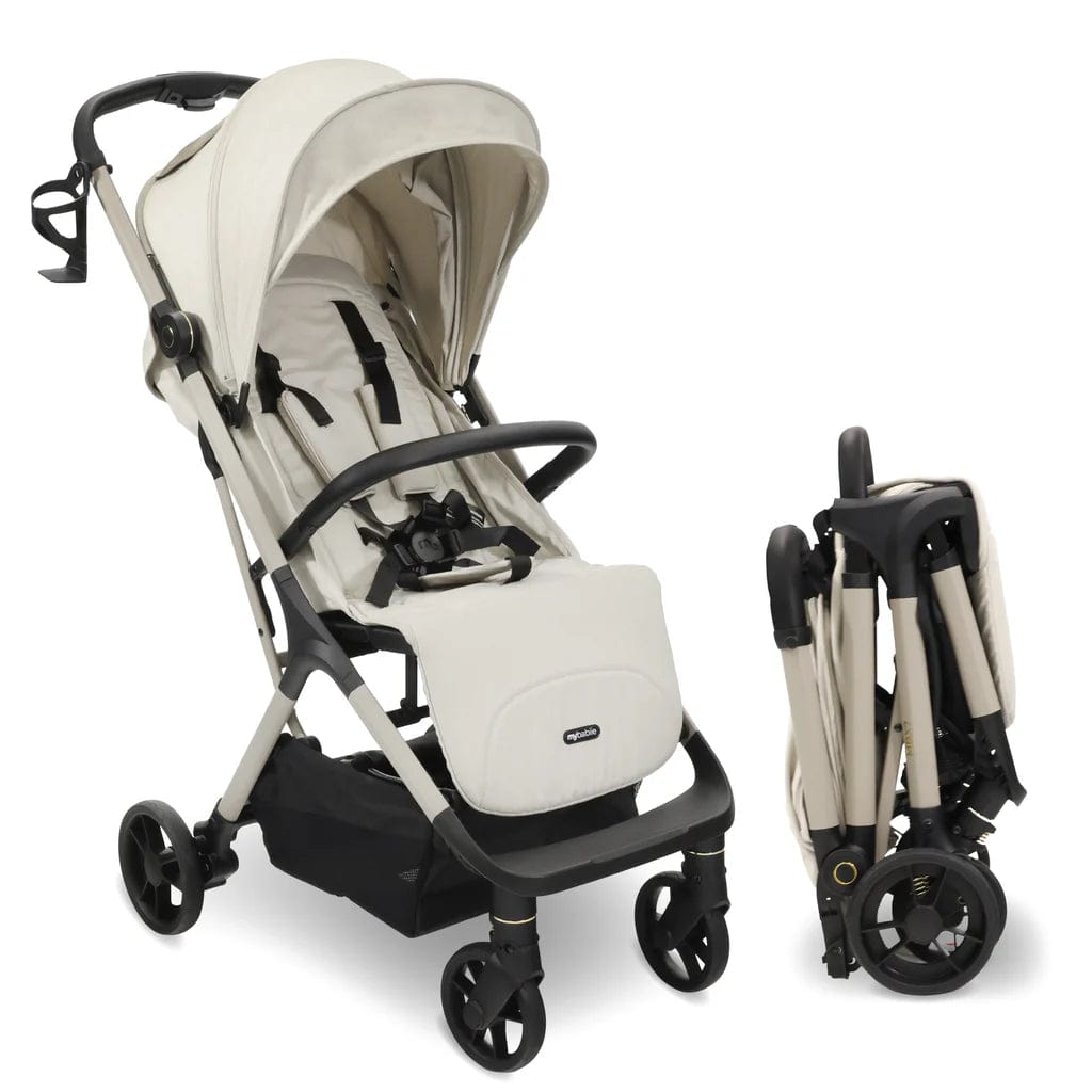 My Babiie MBx7 Plus Auto Fold Stroller - Ivory  My Babiie   