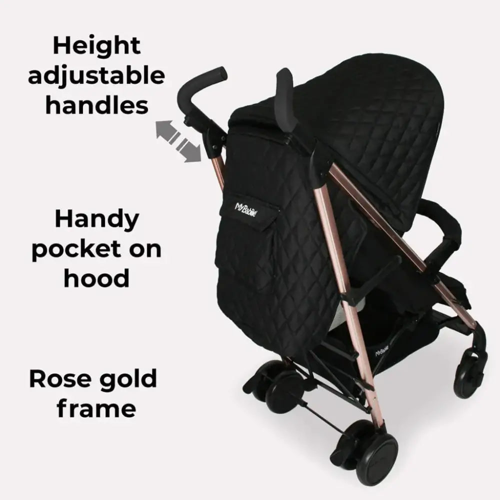 My Babiie Plus MB51 Stroller with Raincover - Quilted Black stroller My Babiie