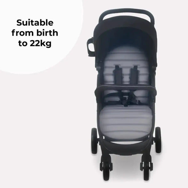 My Babiie Stroller MB30 Plus with Raincover in Black and Grey My Babiie