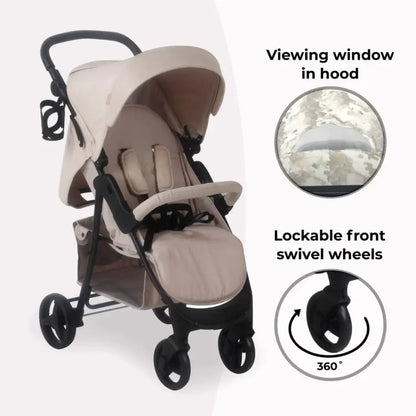 My Babiie Stroller MB30 Plus with Raincover in Oatmeal My Babiie