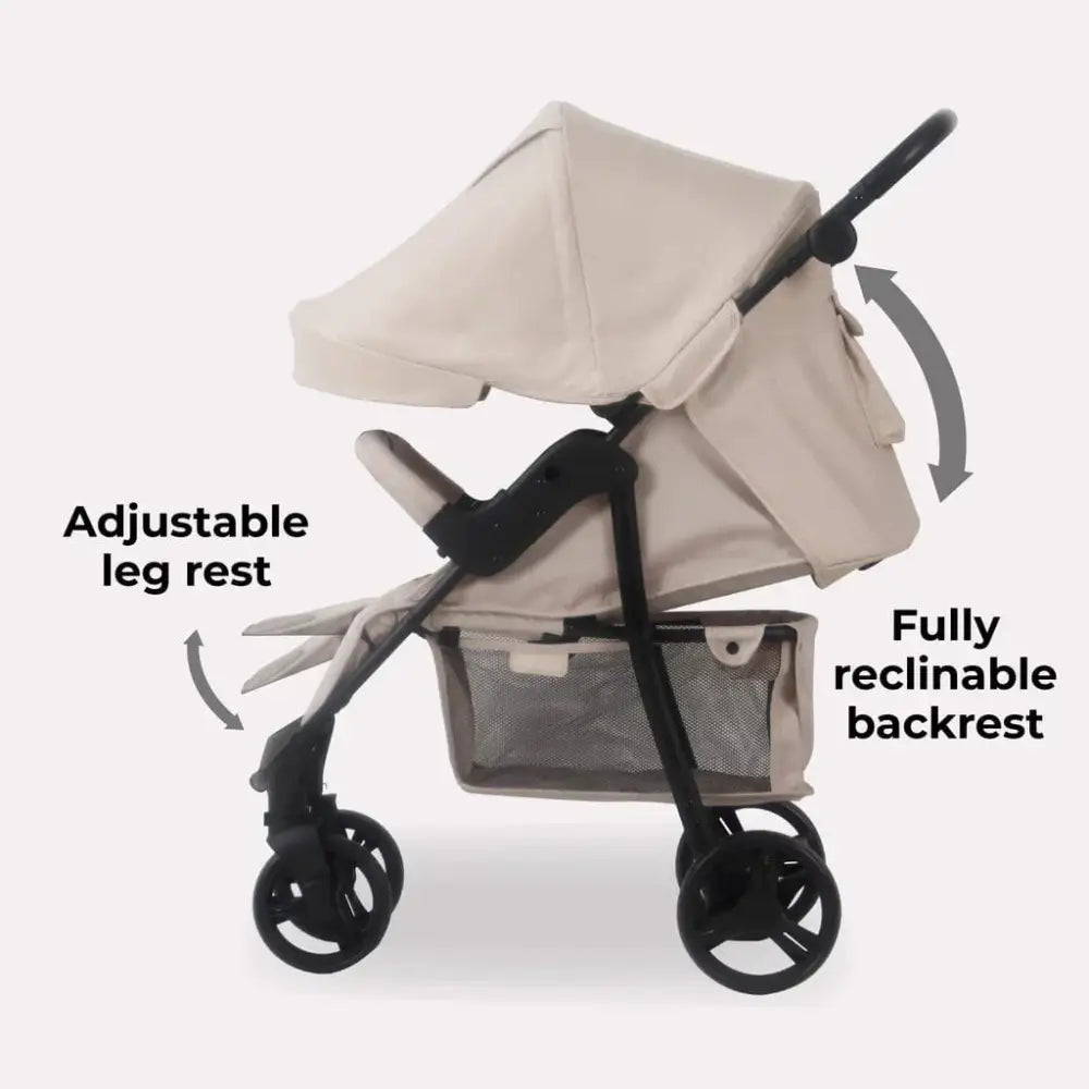 My Babiie Stroller MB30 Plus with Raincover in Oatmeal My Babiie