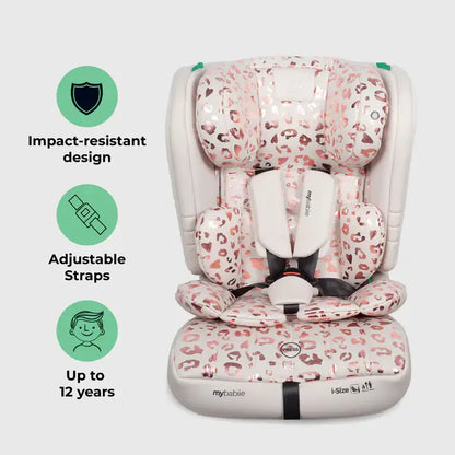 My Babiie Toddler to Booster R129 Car Seat - Pink Leopard