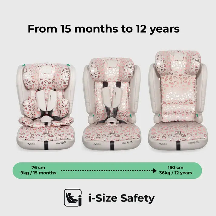 My Babiie Toddler to Booster R129 Car Seat - Pink Leopard