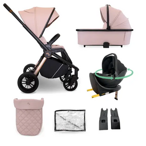 My Babiie Travel System 3 in 1 MB450 i-Size 360 Spin Car Seat with Isofix - Pastel Pink My Babiie