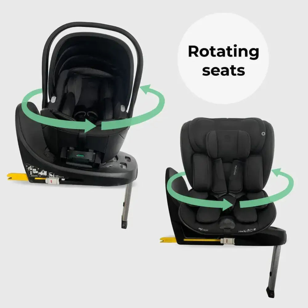 My Babiie Travel System 3 in 1 - MB450 i-Size 360 Spin Car Seat With Isofix - Forest Green My Babiie