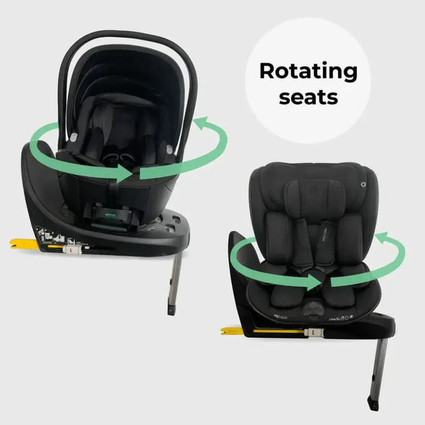 My Babiie Travel System 3 in 1 - MB450 i-Size 360 Spin Car Seat With Isofix- Steel Blue My Babiie