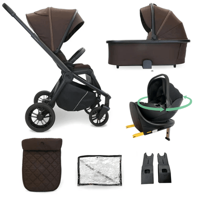 My Babiie Travel System 3 in 1 - MB450 i-Size 360 Spin Car Seat With Isofix - Chocolate My Babiie