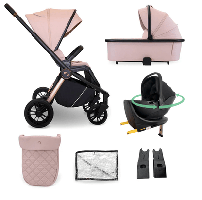 My Babiie Travel System 3 in 1 MB450 i-Size 360 Spin Car Seat with Isofix - Pastel Pink My Babiie
